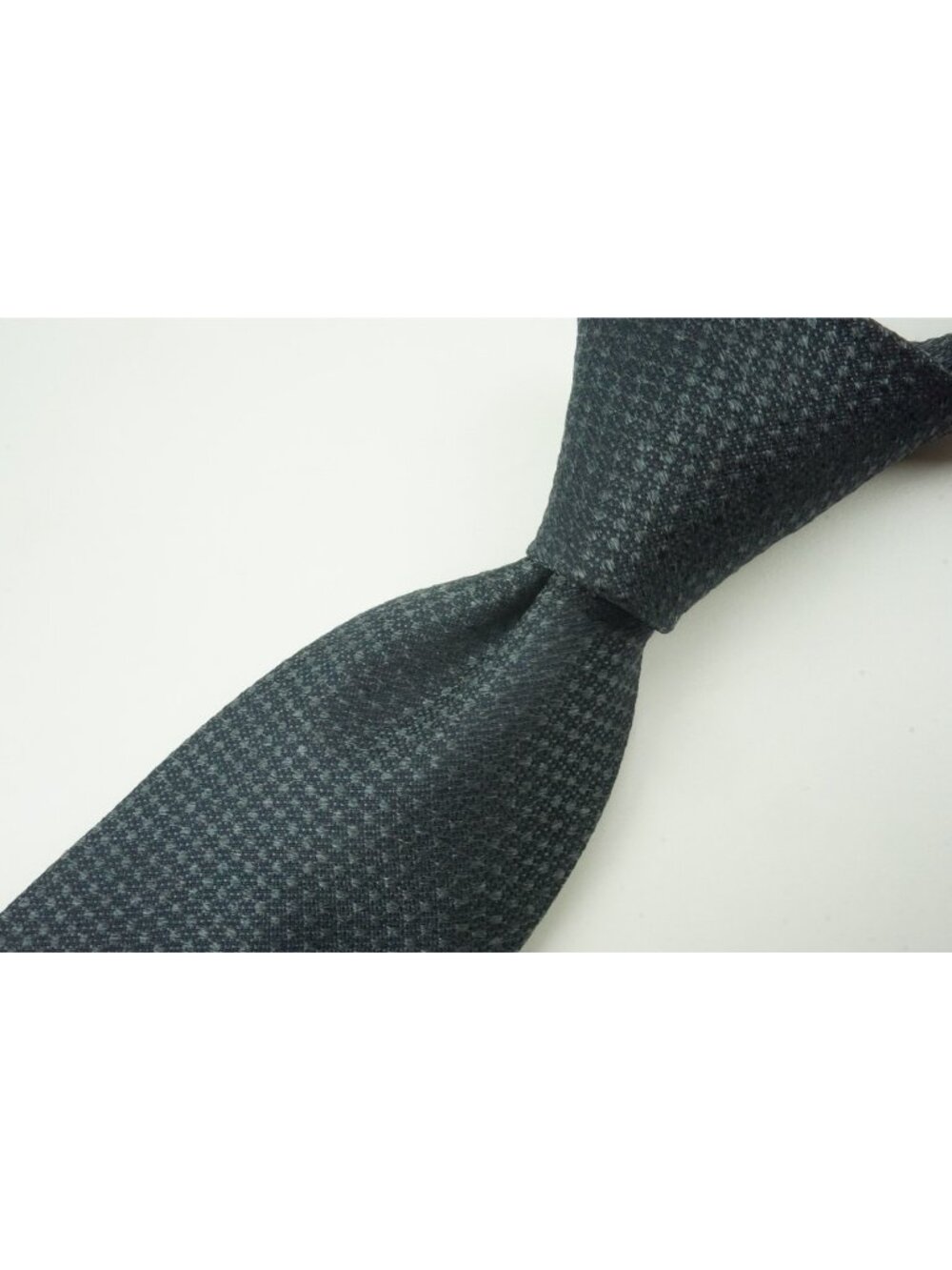 Canali Gray Denim Woven Polka Dot 100% Silk Tie Brand New With Tags